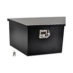 FGJQEFG 26 Inch Black Steel Utility Trailer Tongue Tool Box Wide Utility Trailer Tongue Tool Box RV Storage OrganizerTrailer Storage Tool Box With Lock & Keys (26"X13.3"X12")