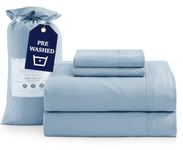 Queen Sheet Set - Premium Ultra-Soft Oxygen Washed Microfiber Queen Bed Sheets - Incredible Softness - Deep Pocket - Bedding Sheets & Pillowcases (Queen, French Blue)