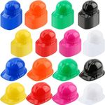 150 Pack Kids Plastic Construction Hat Bulk Worker Helmet Hard Hat Builder Hat for Boys Girls Construction Birthday Dress up Party Supplies (Color Style 1 (8 Colors))