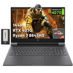 HP Victus 16.1" FHD 144Hz Gaming Laptop, AMD Ryzen 7-8845HS, 64GB DDR5, 2TB SSD, NVIDIA GeForce RTX 4070, Backlit Keyboard, FHD Camera, Wi-Fi 6, Win 11 Pro, Silver, 256GB Docking Station Set