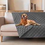 gogobunny 3X Stronger Waterproof Pet Blanket, Scratch Proof Furniture Protector for Dogs Cats, Reversible Cover 82x120 Inch, Dark Grey
