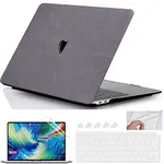 GIOIA BAZAAR Case for MacBook, PU Leather MATT Hard Shell Case Cover Compatible with MacBook Pro 13 inch 2016-2020 A2338 M1 A2289 A2251 A2159 A1989 A1706 A1708, Dark Gray