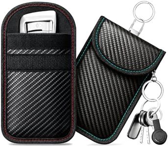 caslord Faraday Pouch for Car Keys, Pack of 2 Anti-Theft RFID Key Fob Protection Bag with 4 Pack Key Rings for Car Security, M, Red and Blue