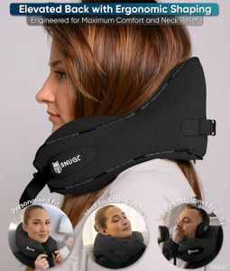 SNUGL Memory Foam Travel Pillow, Small – Black