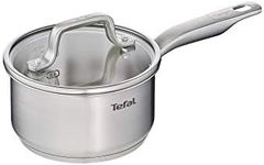 Tefal, Virtuoso Induction Stainless Steel Saucepan 16cm/1.5L + Lid, E4922274, 3x Stronger Titanium Non-Stick Coating, Thermo Signal ™ technology, Suitable for All Cooktops, Dishwasher Safe