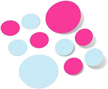 Set of 30 - Circles Polka Dots Vinyl Wall Graphic Decals Stickers (Baby Blue/Hot Pink)