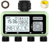 4 Outlet Sprinkler Timer, XinFuture Water Timer, Programmable Garden Hose Timer with Rain Delay, Manual& Automatic Watering System, Waterproof Digital Irrigation Timer for 4 Separate Water Zones