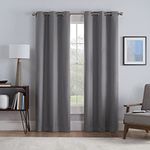 Eclipse Talisa Insulated Noise Reducing Blackout Grommet Window Curtains for Living Room (2 Panels), 37 in x 63 in, Grey