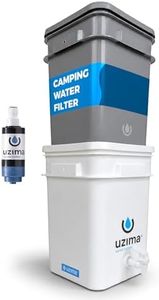 Uzima UZ-2 Camping Water Filter and Drinking Water Filter System, Portable Survival Camping Essentials, Backpacking Purification Gear for Glamping, Hiking, and Hunting Essentials and Military Gear