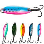 THKFISH Fishing Lures Fishing Spoons Trout Lures Saltwater Spoon Lures Casting Spoon for Trout Bass Pike Walleye Color A, 3/8oz-5pcs