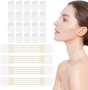 MOSSBIQ Neck Lifting Tapes, Neck Tape Lifting Invisible, Neck Wrinkle Patches Behind, Instant & Reusable for Double Chin Neck Jowls, Improve Necklines and Wrinkles (24 Count (Pack of 1))