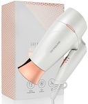 Travel Hairdryer for Women Lightweight UK 1800 Watts - Folding Portable Travel Hair Dryer for Women - Rose Gold Small Compact Blow Dryer Lightweight with Adjustable Speed & Cool Shot by Lily England