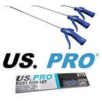 US PRO 3pc Air Dust Gun Set 100mm/300mm/500mm with Plastic Grip Handles 8779