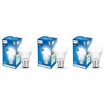 PHILIPS Base B22 7-Watt LED Bulb (Pack of 3, White, Cool Day Light)