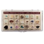 Fantasia Boxed Collection: Natural Gemstone Collection In Presentation Case Set #1 Jewels In The Rough Educational Natural Rock, Fossil, Gemstone & Mineral Specimens For The Classroom