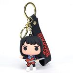 Daiyamondo Collectible Premium Famous Cartoon Anime 3D Rubber Silicon Keychain With Long Ribbon Suitable For Car And Bike Key rings | Bag Charm | Gifting | key chain (Guitar Boy)