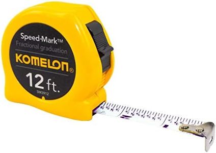 Komelon SM3912 Speed Mark Acrylic Coated Steel Blade Tape Measure 12-Inch by 5/8-Inch, Yellow Case