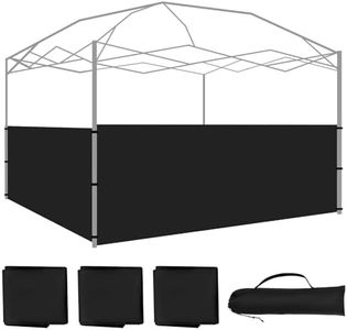 SmoothNovelty 3 Pcs Canopy Half Wall Outdoor Half Wall Only Canopy Sidewalls Gazebo Side Panels Panel Wall for 10' x 10', 10' x 15', 10' x 20' Vertical Leg Pop up Canopy Gazebo Shelter Tent (Black)