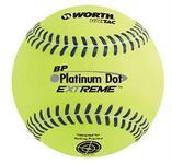 Worth 12" BP Platinum Dot Extreme Batting Practice Slowpitch Softballs, Box of 12