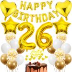 Cnrose 26th Birthday Decoration, Golden Cake Decoration Birthday 26 Years Man, Party Decoration Gold, 26th Birthday Men Women Cake Decoration 26th Birthday Man Women Birthday Decoration 26 Years Women