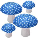 4Pcs Mushroom Shaped Paper Lanterns, Windspeed Large Paper Lantern Mushroom Shaped Paper Lantern For Nursery Garden Christmas Party Decoration 8 inch, 12 inch (Blue)