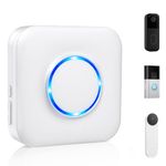 Smart Wireless Doorbell Chime, Doorbell Extender - Compatible with Ring & Blink & Google Nest Video Doorbell, No Wiring Needed, 2.4G WiFi, Door Chime for Home/Garage/Apartment, Plug-in Receiver