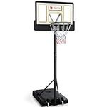DWVO Portable Basketball Hoops for Outside, Basketball Hoop Outdoor 10 FT Adjustable, with 44in Shatterproof Backboard and 18in Rim, 4.4-10FT Height Basketball Hoop Goal System for Various Ages