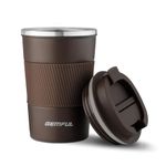 GEMFUL Travel Mug Hot Drinks Tumbler Double-Layer Vacuum Portable Cup for Coffee Tea 380ml