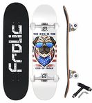 Jaspo Frolic 31 x 8 Inches Canadian Maple 7-Layer Skateboard Complete Fully Assembled Kids/Boys/Girls/Youth/Adults – Made in India (Frolic)