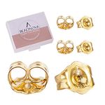 BEADNOVA 14k Gold Earring Backs Butterfly Replacements Backs for Post Earrings (6pcs)