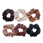 6 Pack Hair Scrunchies Ponytail Holders Colorful Ponytail Holder Satin for Girls Women Soft Hair Scrunchies Elastic Hair Bands Hair Scrunchies Hair Accessories for Girls Women and Ladies