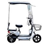 Fully Enclosed Motor Scooter Transparent Canopy, Mobility Scooter Sun Rain Wind Cover Electric Car Prevent Umbrella, Universal Electric Motorcycle Sunshade Cover