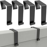 KOPKIO Office Cubicle Hangers Over The Door Hook, Cubicle Walls Hooks Universal Panel Partition Metal Hooks for Hanging File Bins, Keys, Whiteboard (4 Pcs Black)