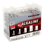 ANSMANN Battery Storage Organiser Including Alkaline Batteries [1 Case with 35 Alkaline Batteries] Plastic Battery Case with AAA, AA, C, D and 9V Alkaline Batteries 1520-0004