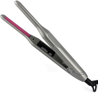 Mini Hair Curler Pencil Hair Straightener 2 in 1 Ceramic Thinnest Narrow Flat Iron with LED Display for Short Beard and Hair