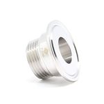 QiiMii 1" Stainless Steel 304 Sanitary NPT Male Thread x 1.5" Tri Clamp Adapter