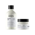 L'Oreal Professionnel Metal Dx Shampoo & Hair Mask Combo (300ml + 250gm) | Anti Metal & Sulfate Free Shampoo & Mask for Shinier Hair