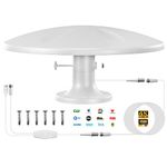 Caravan Aerial, Amplified Long Range Caravan Aerial for Outdoor HD TV, Waterproof with Easy Installation - Perfect for Camper, RV Trailer, Truck, Motorhome and Boat (White)