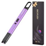 MEIRUBY Lighter Electric Candle Lighter Christmas Stocking Stuffers for Women Men Adults Christmas Birthday Gifts for Men Women Mom Wife Rechargeable USB Arc Lighter for Candle Camping BBQ Purple