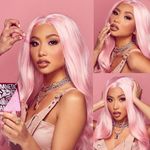 Arabella Pink Lace Front Wig Human Hair 13x4 Colored By 613 Lace Front Wigs Human Hair 210% Density Ready to Go Glueless Wig Pre Plucked With Baby Hair (30inch, Pink 13X4 Ready to Go wig)