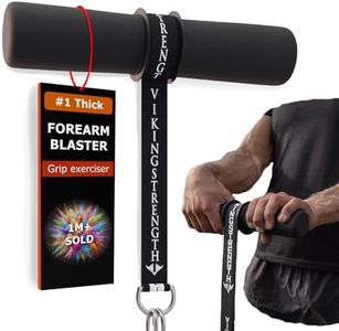 Vikingstrength Forearm Blaster- Thick Handle Forearm strengthener exercise equipment. Thick Wrist Roller for Muscle building and Injury prevention Hand Grip Strength + V-Strength Workout App