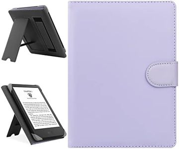 HoYiXi Universal Case Compatible with 6.8" Kindle Paperwhite/6" All-new Kindle 2022&2019/Kobo Clara HD/Kobo Clara 2E Leather Stand Cover for 6-6.8'' PocketBook/Tolino/Sony E-Book Reader, light purple