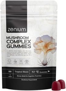 Zenium - Mushroom Complex 90 Gummies of 5000mgs of Lions Mane, 1000mgs of Reishi, Cordeyceps & More | Relieve, Tension, Worry & Irritability | Calm Mind & Body | Ayurvedic | Natural Relief Supplement