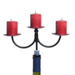 Oenophilia Afterglow-Bottle Candelabra, 3 Small Pillars