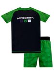 Minecraft Boys Creeper Swim Set Two Piece Swimwear for Kids 10-11 Years Green, (mcss5791)