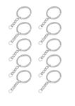 BanteyBanatey® Silver Metal Loops Rings| Keyring with chain | Open Jump Ring Connector | Key Rings for Jewelry Findings, Making Spring Rings, Art and Craft, DIY, Making Handbag Keychain (Pack of 10 Pcs)