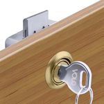 Volo furniture Cupbord lock for drawers and cabinets, Cupboard lock/Cabinet lock/Safety lock/Wardrobe lock/furniture almirah lock for home and office (30mm, Antique Brass)