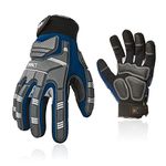 Vgo... Safety Work Gloves,Mechanics Gloves,Impact Gloves,Anti-Vibration Gloves,Rigger Gloves,Heavy Duty(SL9792IP,Blue,L,1Pair)