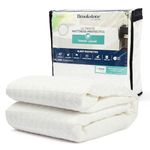 Brookstone Ultimate Tencel Blend Mattress Protector with CleanSense Technology - Mattress Cover Protector for Comfort & Protection, Polyester Fabric & Lenzing Tencel - King Size Bed, White