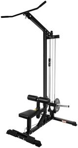 Signature Fitness LAT All-in-one Machine with High and Low Pulley Station, LAT Pull Down and LAT Row Cable Machine, LAT Tower with Adjustable Leg Support for Home Gym Total Body Training, Black